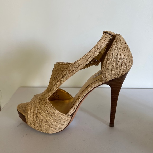 Report Signature Lucie 2 Platform Raffia Sandals Size 6 - Picture 5 of 12